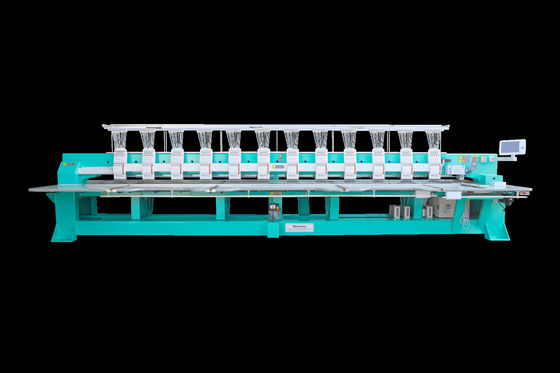 Máy thêu phẳng 6 màu đa đầu với chức năng cắt tự động