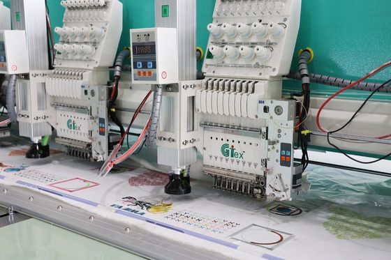 15 đầu Máy thêu cắt laser 220V 380V Máy thêu vải đầy đủ