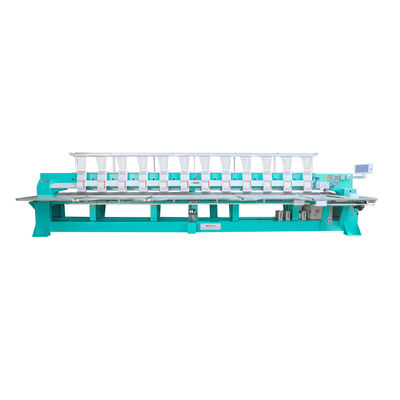 1200RPM máy tính máy thêu phẳng 12 đầu cho vải và quần áo