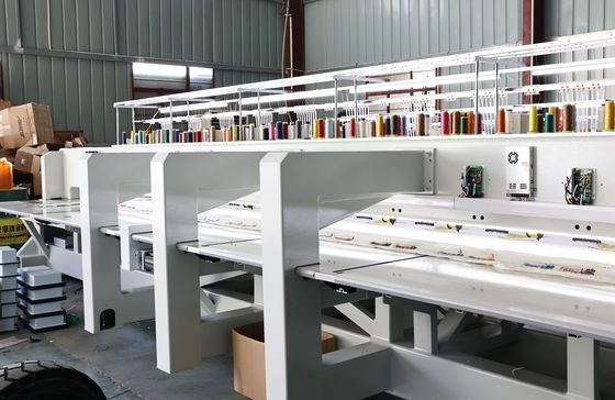 Máy thêu băng hỗn hợp 10 đầu cộng với 10 đầu Máy thêu phẳng